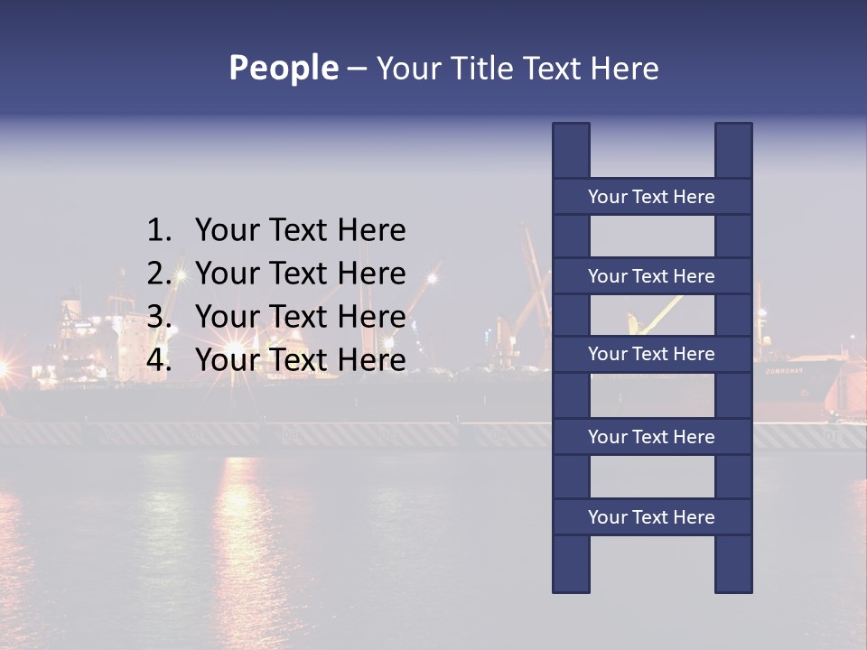 Freighter At The Dock Loading Stuff PowerPoint Template