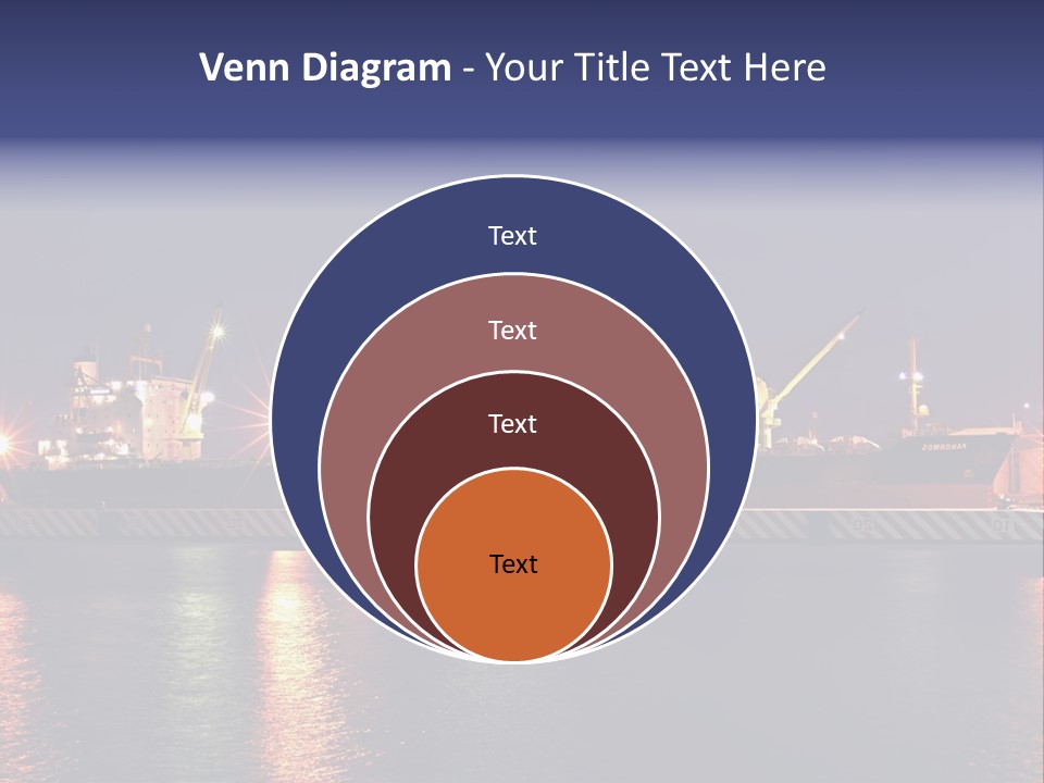 Freighter At The Dock Loading Stuff PowerPoint Template