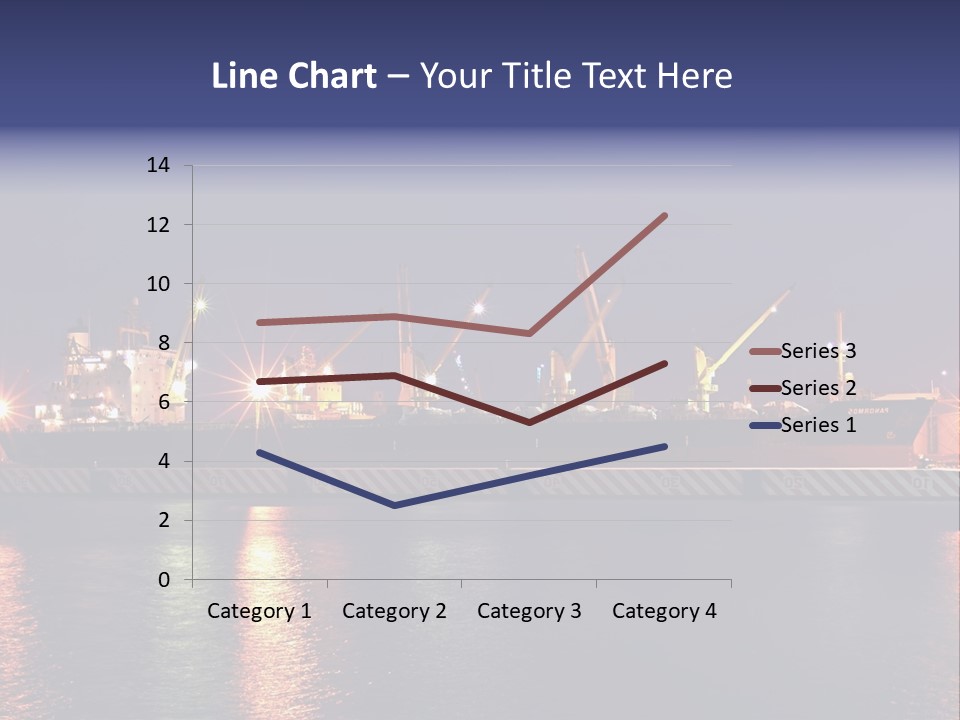 Freighter At The Dock Loading Stuff PowerPoint Template