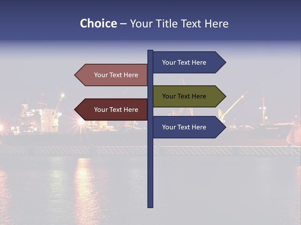 Freighter At The Dock Loading Stuff PowerPoint Template