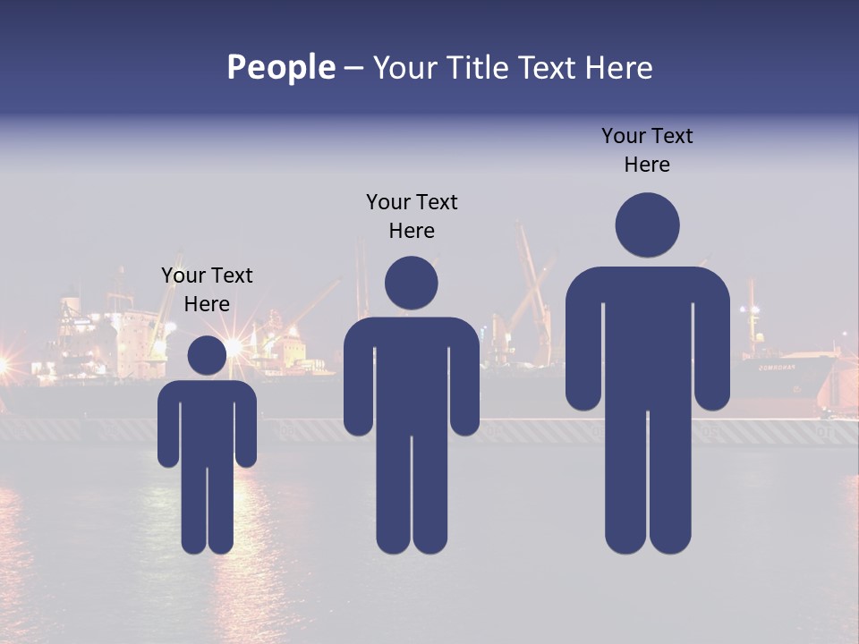 Freighter At The Dock Loading Stuff PowerPoint Template