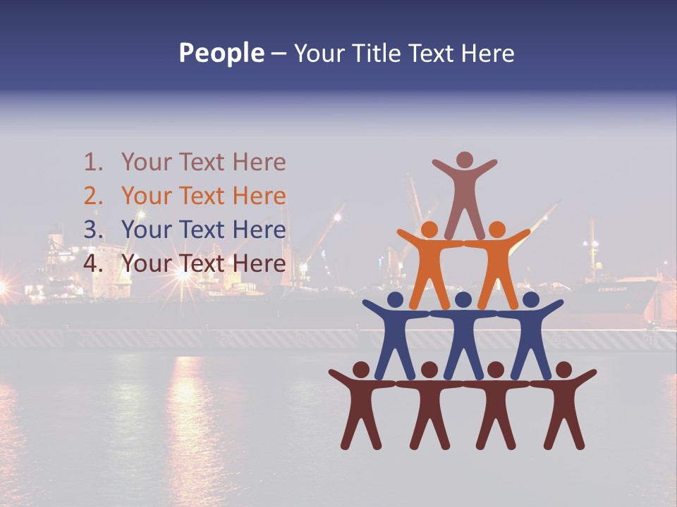 Freighter At The Dock Loading Stuff PowerPoint Template