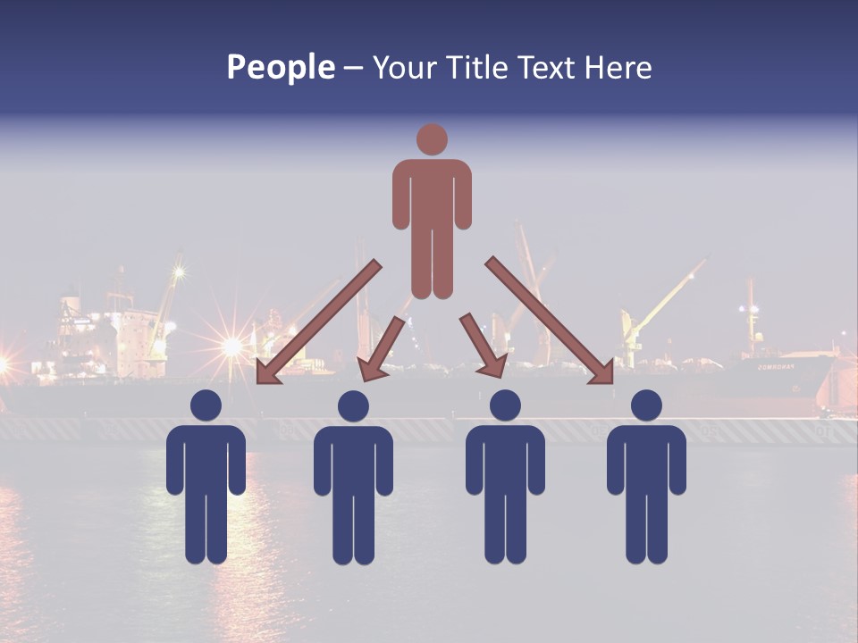 Freighter At The Dock Loading Stuff PowerPoint Template