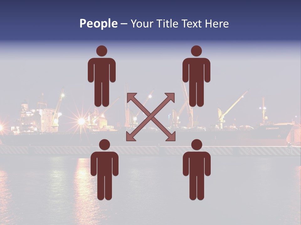 Freighter At The Dock Loading Stuff PowerPoint Template