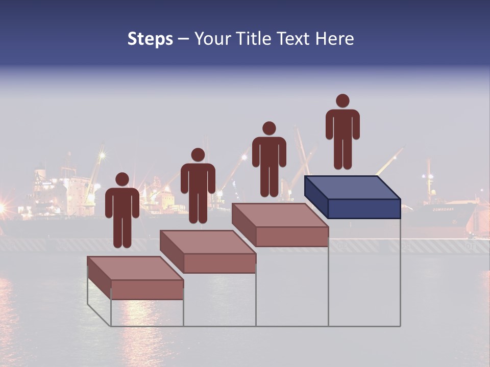 Freighter At The Dock Loading Stuff PowerPoint Template