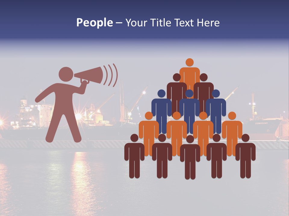 Freighter At The Dock Loading Stuff PowerPoint Template