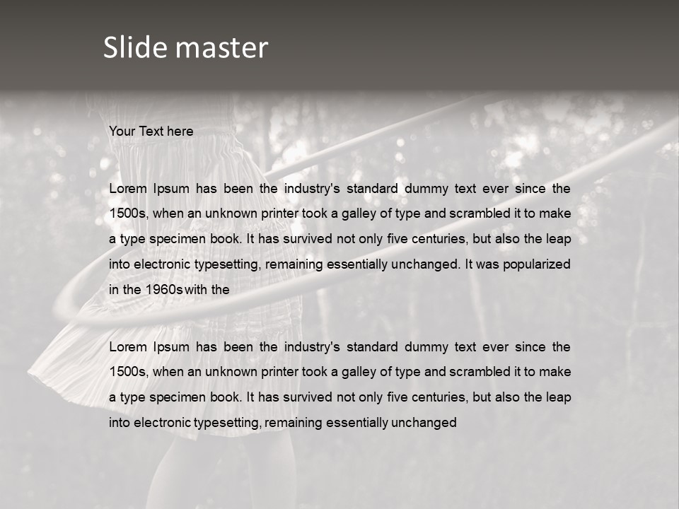 Young Girl Twirling Hula Hoop Outdoors In Sepia For Vintage Look PowerPoint Template