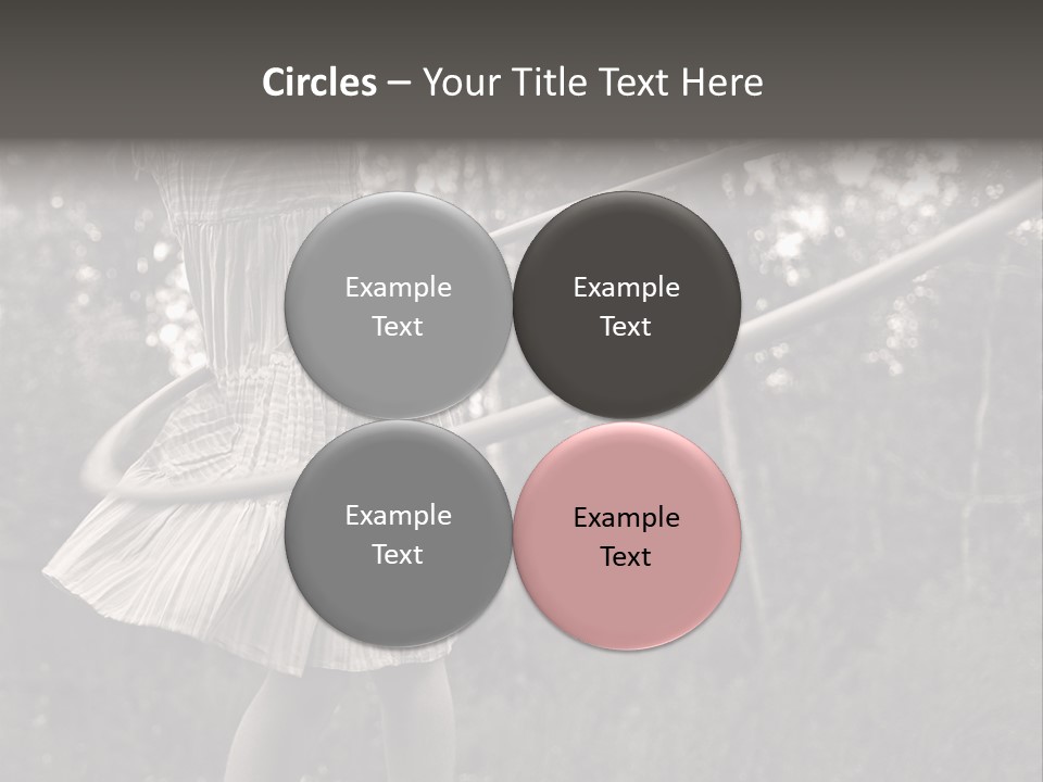 Young Girl Twirling Hula Hoop Outdoors In Sepia For Vintage Look PowerPoint Template