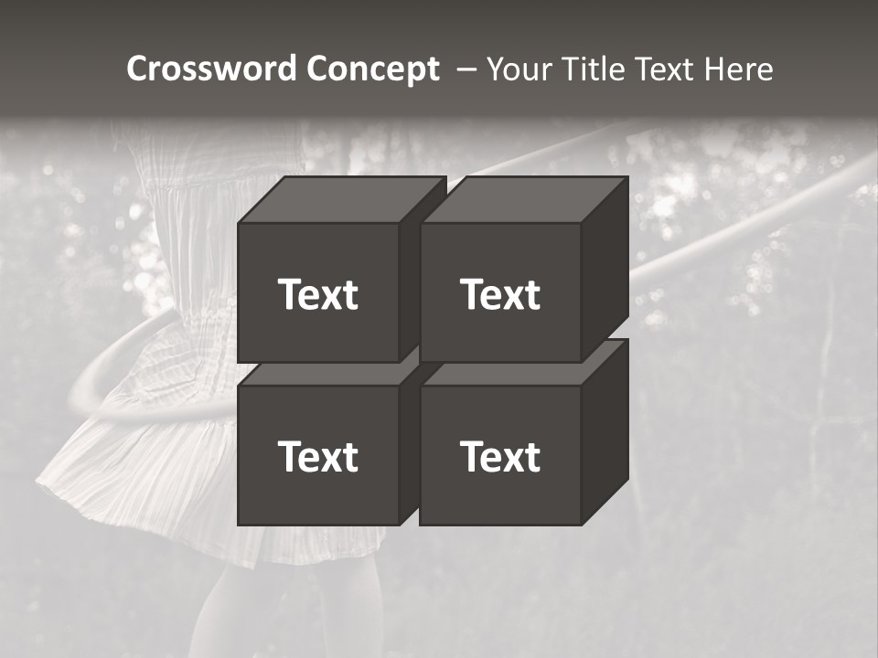 Young Girl Twirling Hula Hoop Outdoors In Sepia For Vintage Look PowerPoint Template