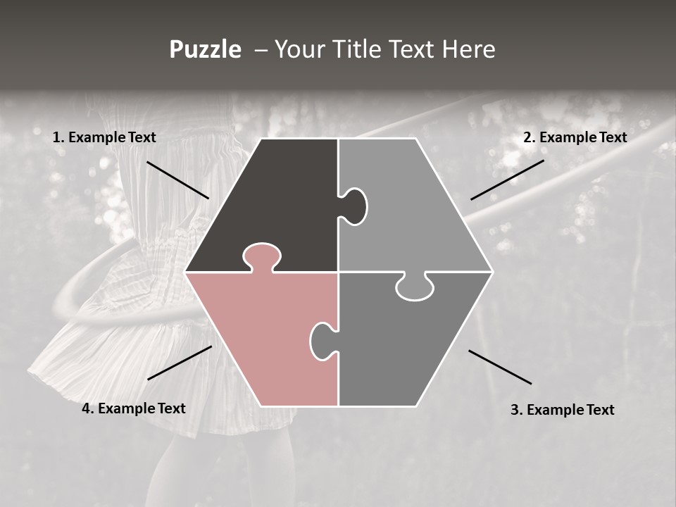 Young Girl Twirling Hula Hoop Outdoors In Sepia For Vintage Look PowerPoint Template