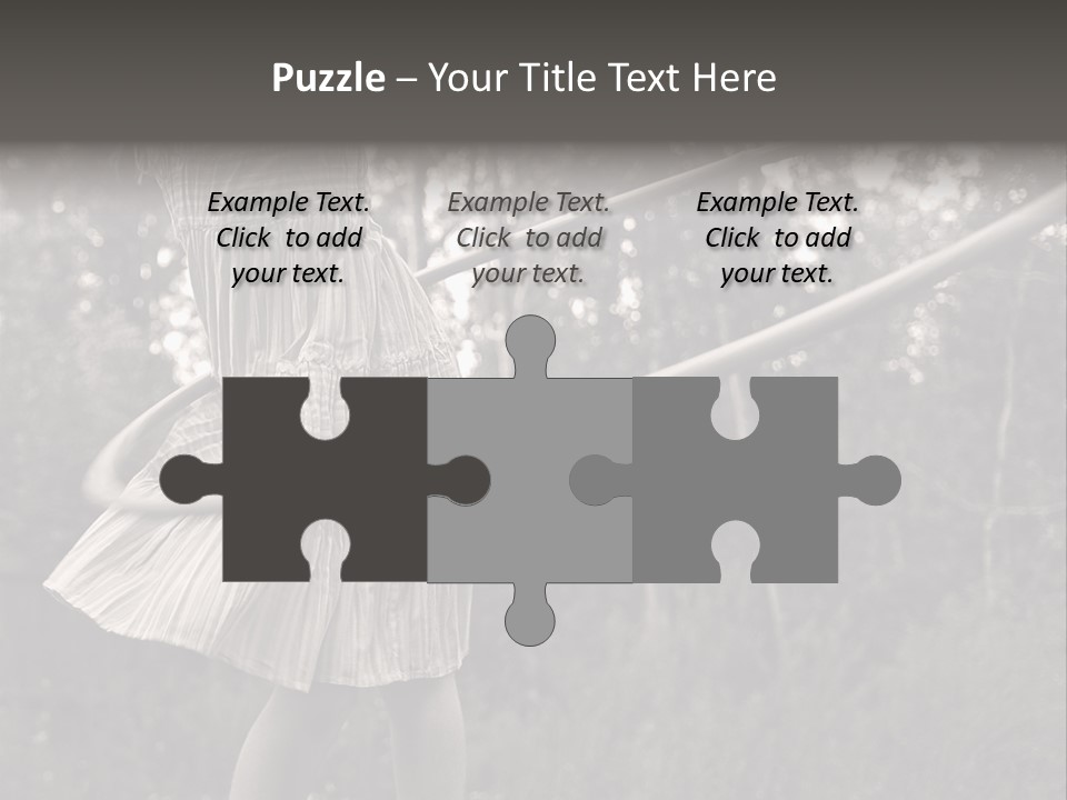 Young Girl Twirling Hula Hoop Outdoors In Sepia For Vintage Look PowerPoint Template