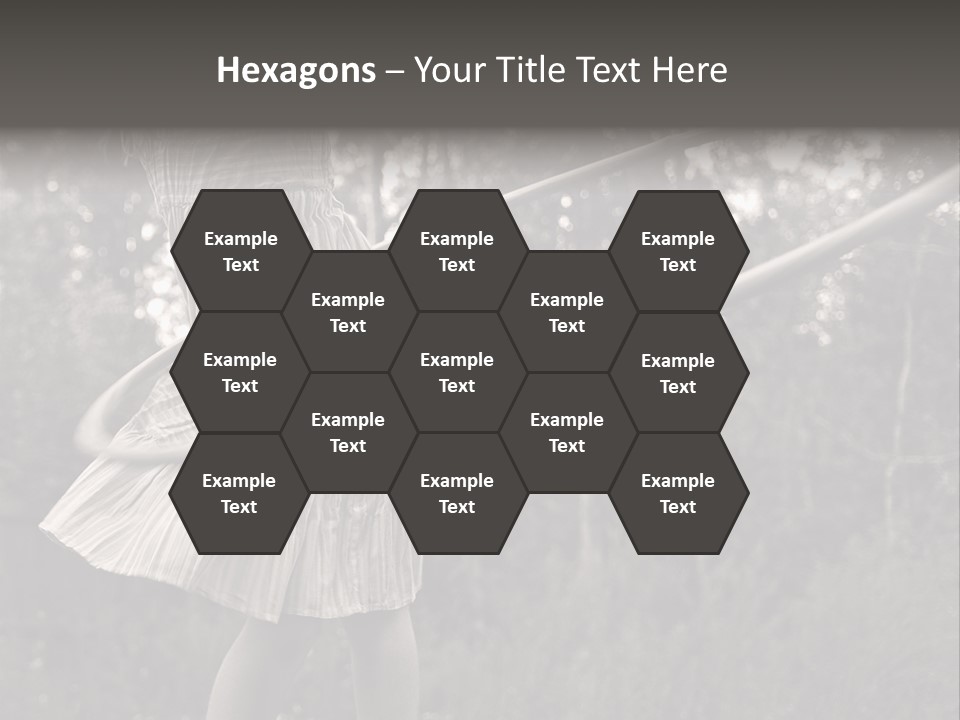 Young Girl Twirling Hula Hoop Outdoors In Sepia For Vintage Look PowerPoint Template