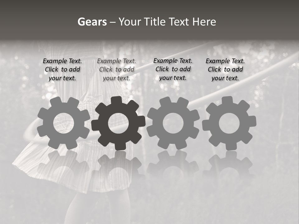 Young Girl Twirling Hula Hoop Outdoors In Sepia For Vintage Look PowerPoint Template