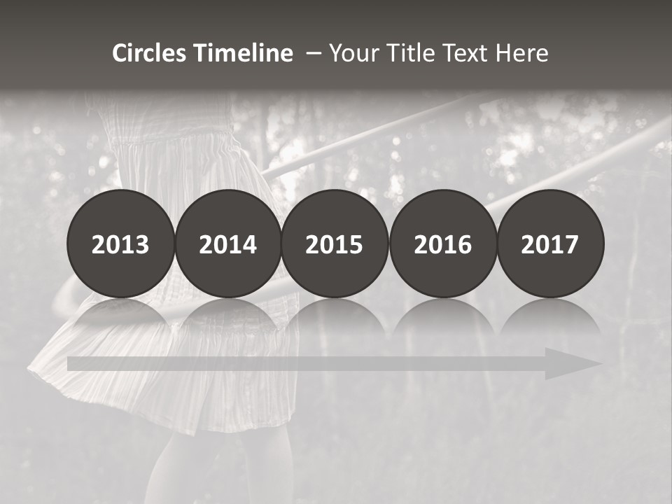 Young Girl Twirling Hula Hoop Outdoors In Sepia For Vintage Look PowerPoint Template