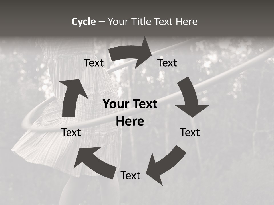 Young Girl Twirling Hula Hoop Outdoors In Sepia For Vintage Look PowerPoint Template