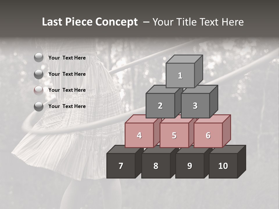 Young Girl Twirling Hula Hoop Outdoors In Sepia For Vintage Look PowerPoint Template