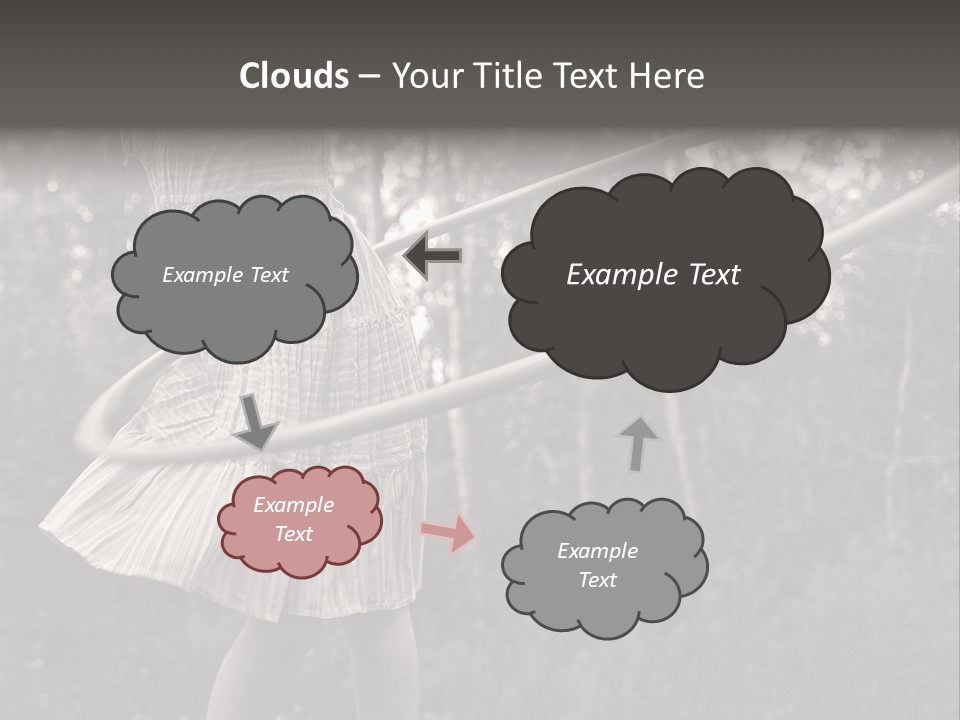 Young Girl Twirling Hula Hoop Outdoors In Sepia For Vintage Look PowerPoint Template