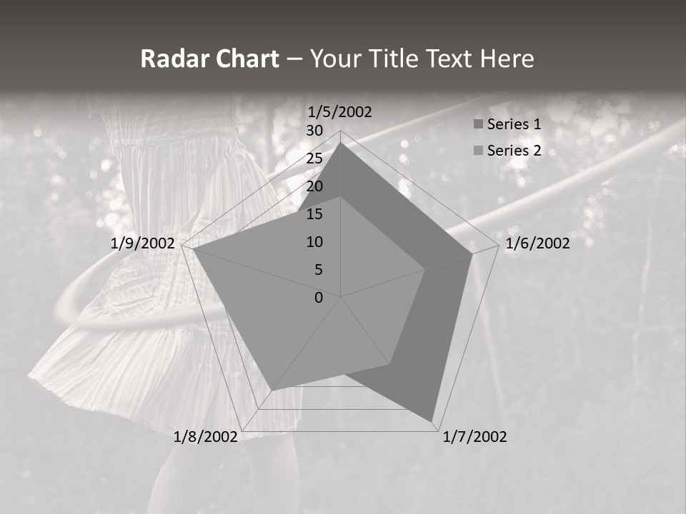 Young Girl Twirling Hula Hoop Outdoors In Sepia For Vintage Look PowerPoint Template