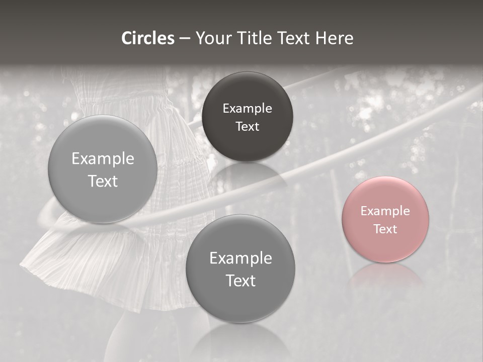 Young Girl Twirling Hula Hoop Outdoors In Sepia For Vintage Look PowerPoint Template