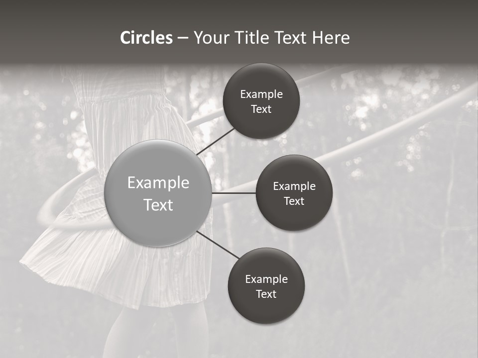 Young Girl Twirling Hula Hoop Outdoors In Sepia For Vintage Look PowerPoint Template