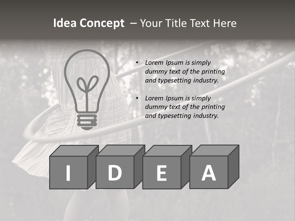 Young Girl Twirling Hula Hoop Outdoors In Sepia For Vintage Look PowerPoint Template