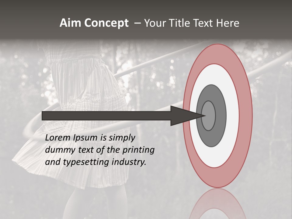 Young Girl Twirling Hula Hoop Outdoors In Sepia For Vintage Look PowerPoint Template