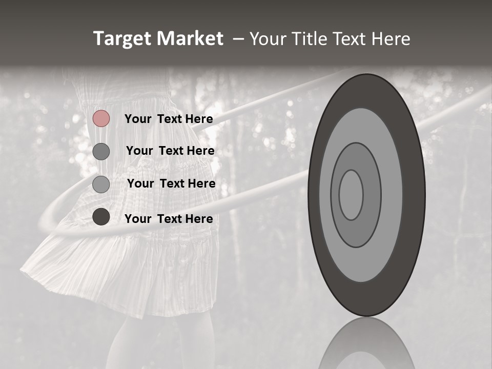 Young Girl Twirling Hula Hoop Outdoors In Sepia For Vintage Look PowerPoint Template