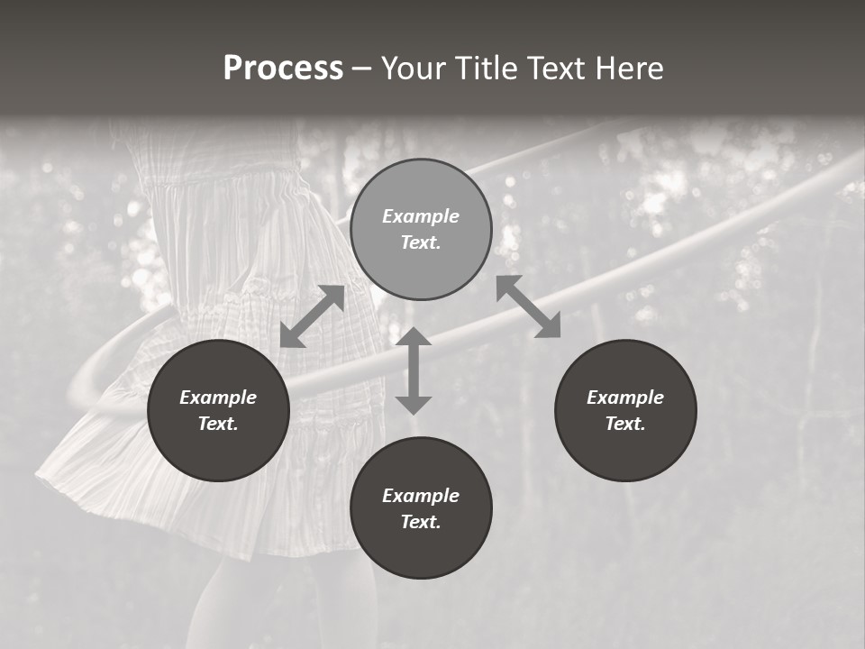 Young Girl Twirling Hula Hoop Outdoors In Sepia For Vintage Look PowerPoint Template