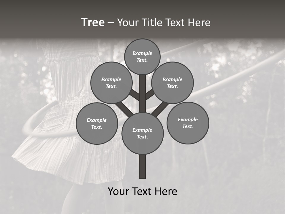 Young Girl Twirling Hula Hoop Outdoors In Sepia For Vintage Look PowerPoint Template