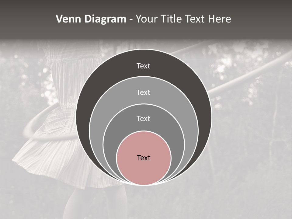 Young Girl Twirling Hula Hoop Outdoors In Sepia For Vintage Look PowerPoint Template