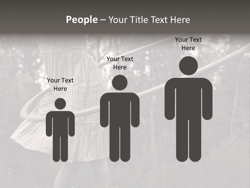 Young Girl Twirling Hula Hoop Outdoors In Sepia For Vintage Look PowerPoint Template