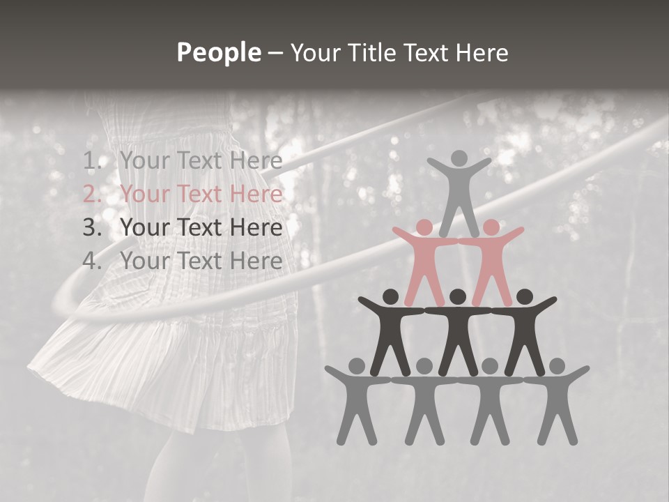 Young Girl Twirling Hula Hoop Outdoors In Sepia For Vintage Look PowerPoint Template