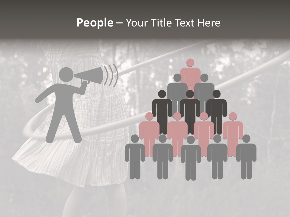 Young Girl Twirling Hula Hoop Outdoors In Sepia For Vintage Look PowerPoint Template