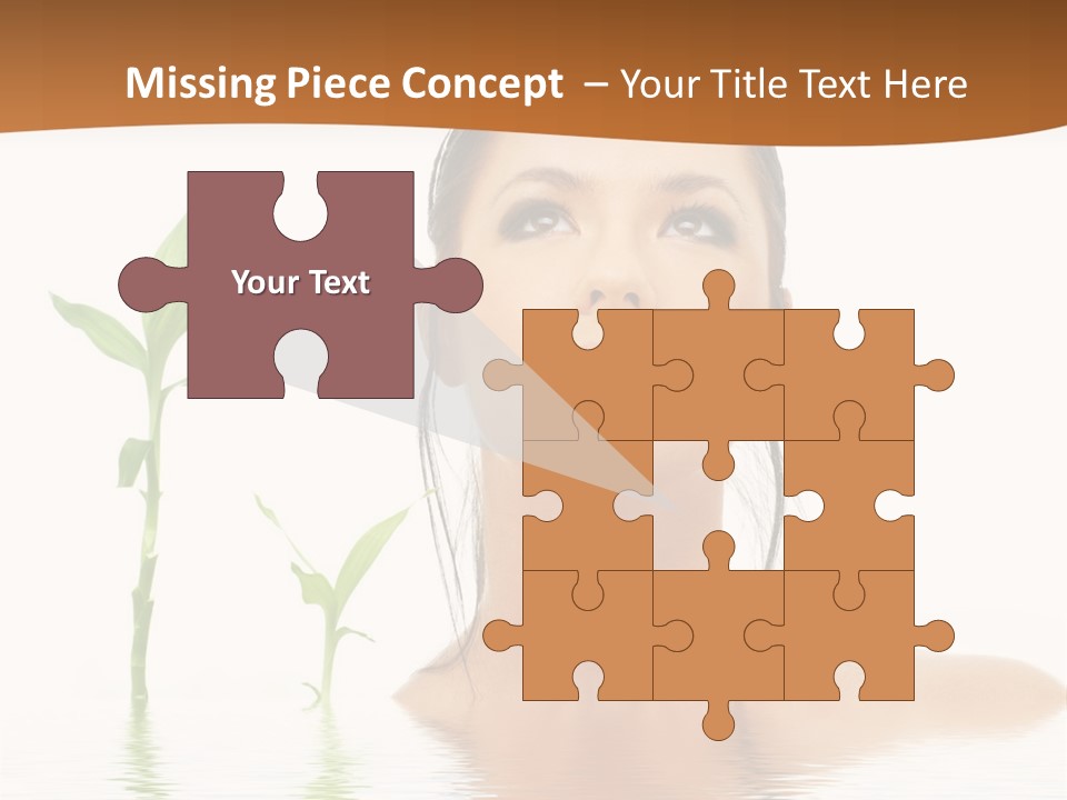 Picture Of Lovely Brunette With Bamboo In Water PowerPoint Template