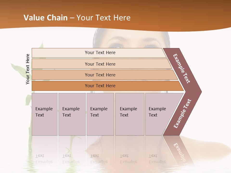 Picture Of Lovely Brunette With Bamboo In Water PowerPoint Template