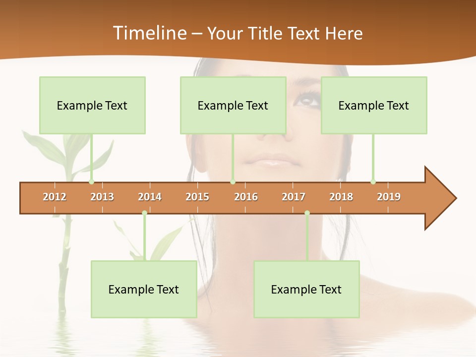 Picture Of Lovely Brunette With Bamboo In Water PowerPoint Template