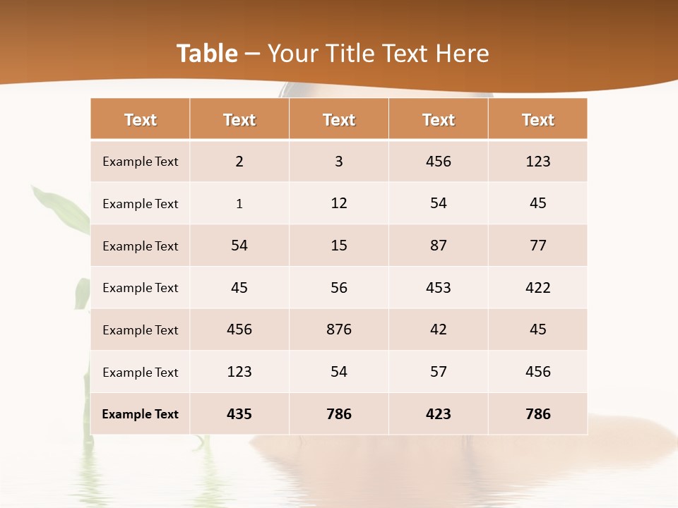 Picture Of Lovely Brunette With Bamboo In Water PowerPoint Template