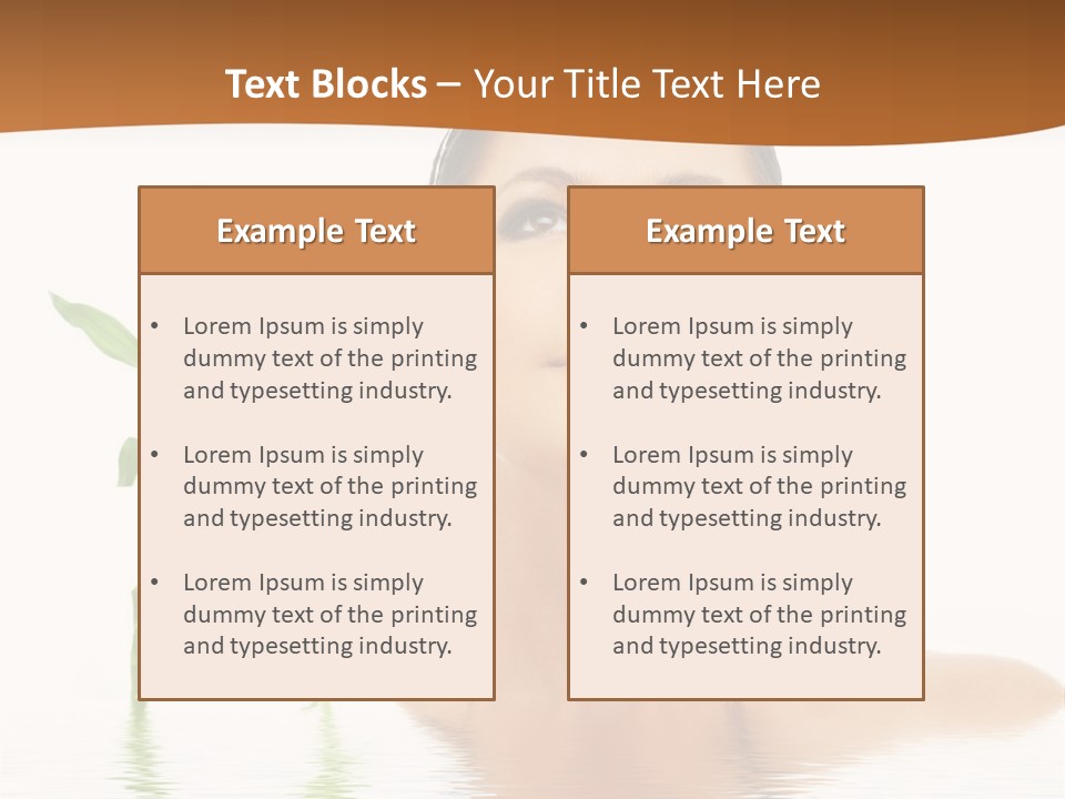 Picture Of Lovely Brunette With Bamboo In Water PowerPoint Template