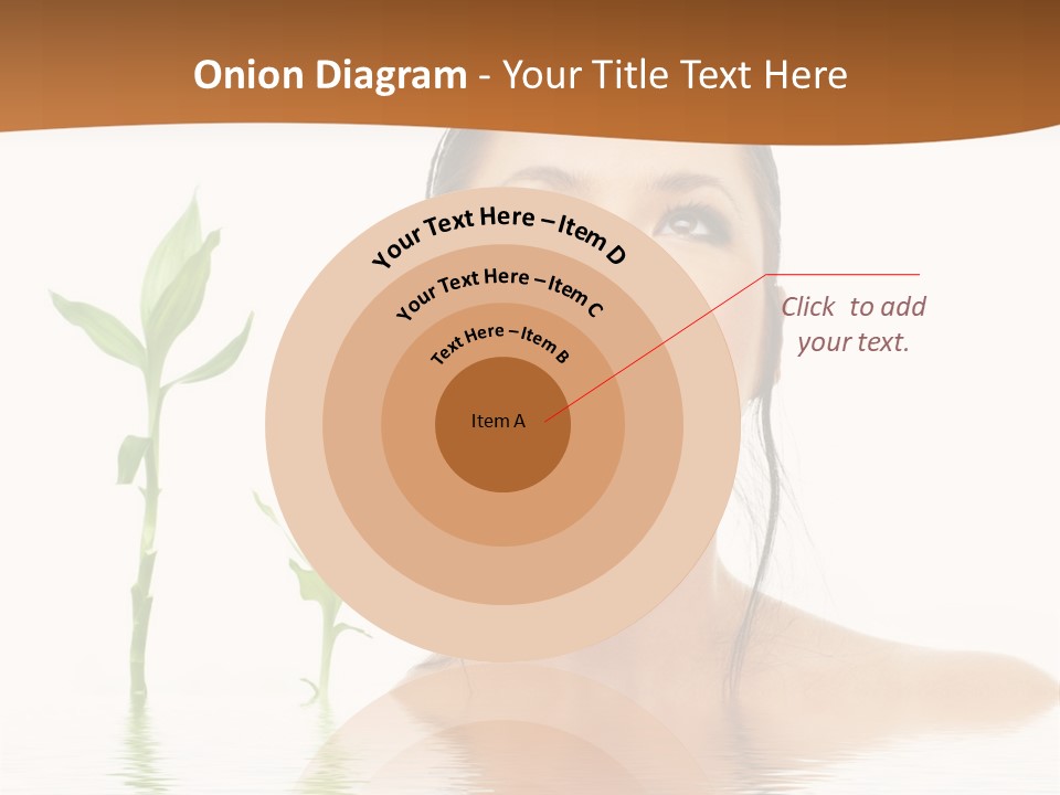 Picture Of Lovely Brunette With Bamboo In Water PowerPoint Template