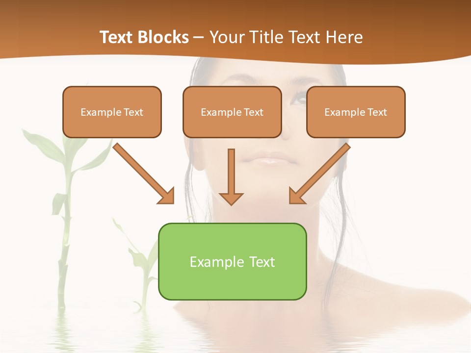 Picture Of Lovely Brunette With Bamboo In Water PowerPoint Template