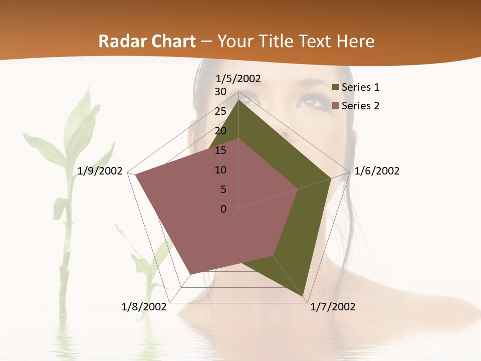 Picture Of Lovely Brunette With Bamboo In Water PowerPoint Template