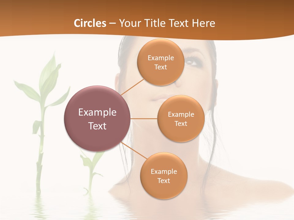 Picture Of Lovely Brunette With Bamboo In Water PowerPoint Template