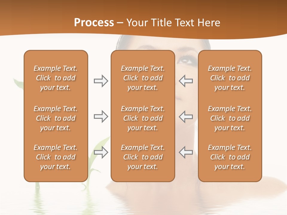 Picture Of Lovely Brunette With Bamboo In Water PowerPoint Template