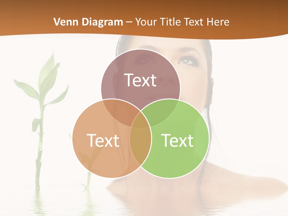 Picture Of Lovely Brunette With Bamboo In Water PowerPoint Template