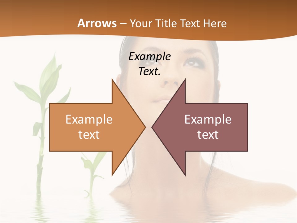 Picture Of Lovely Brunette With Bamboo In Water PowerPoint Template