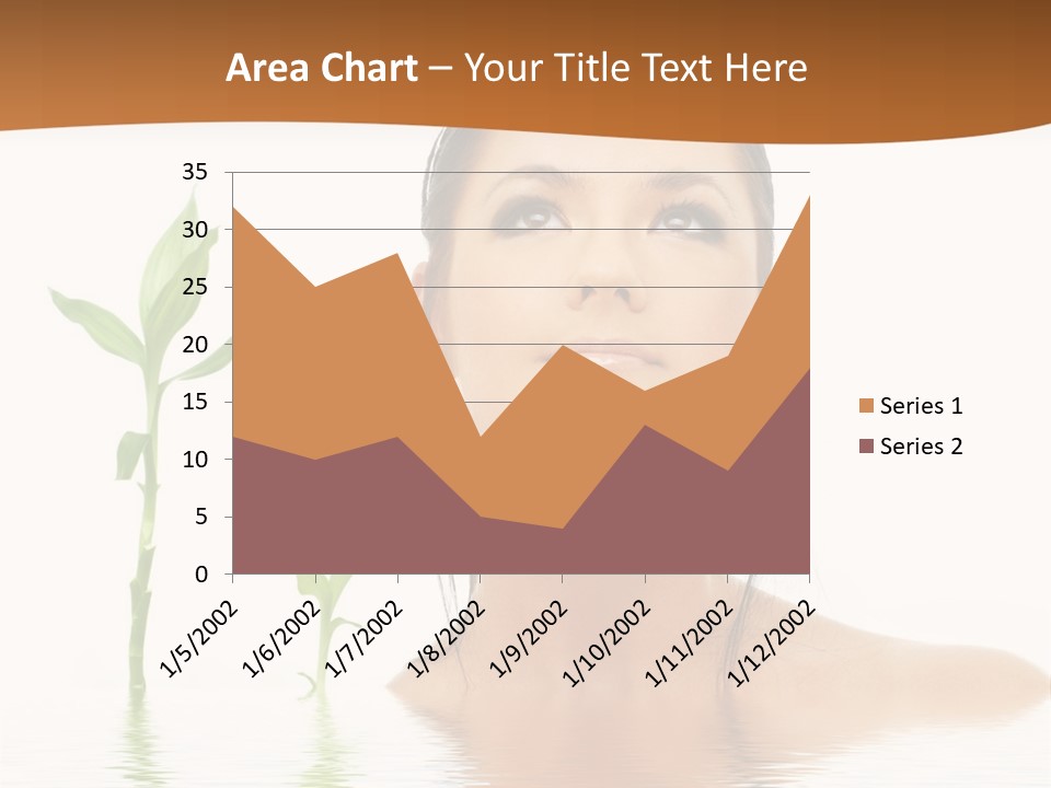 Picture Of Lovely Brunette With Bamboo In Water PowerPoint Template