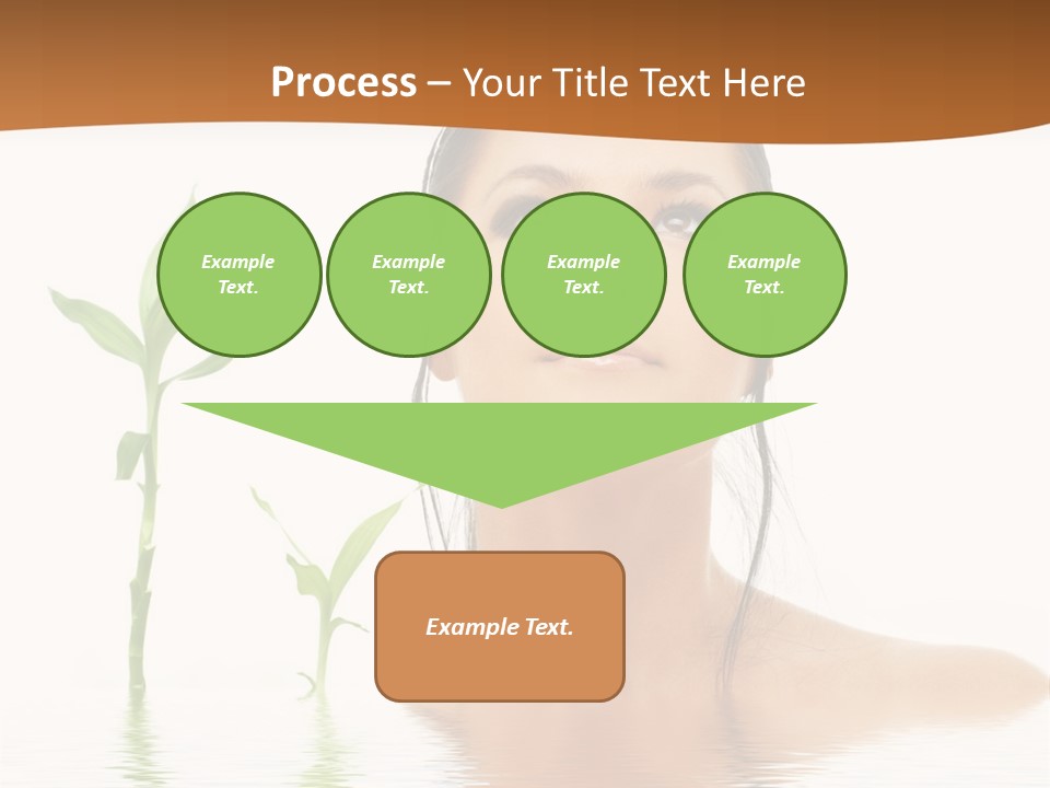 Picture Of Lovely Brunette With Bamboo In Water PowerPoint Template