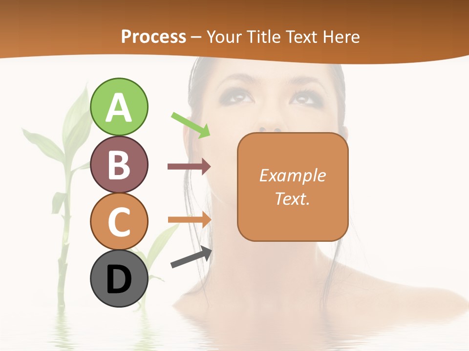 Picture Of Lovely Brunette With Bamboo In Water PowerPoint Template