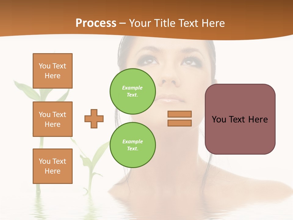 Picture Of Lovely Brunette With Bamboo In Water PowerPoint Template