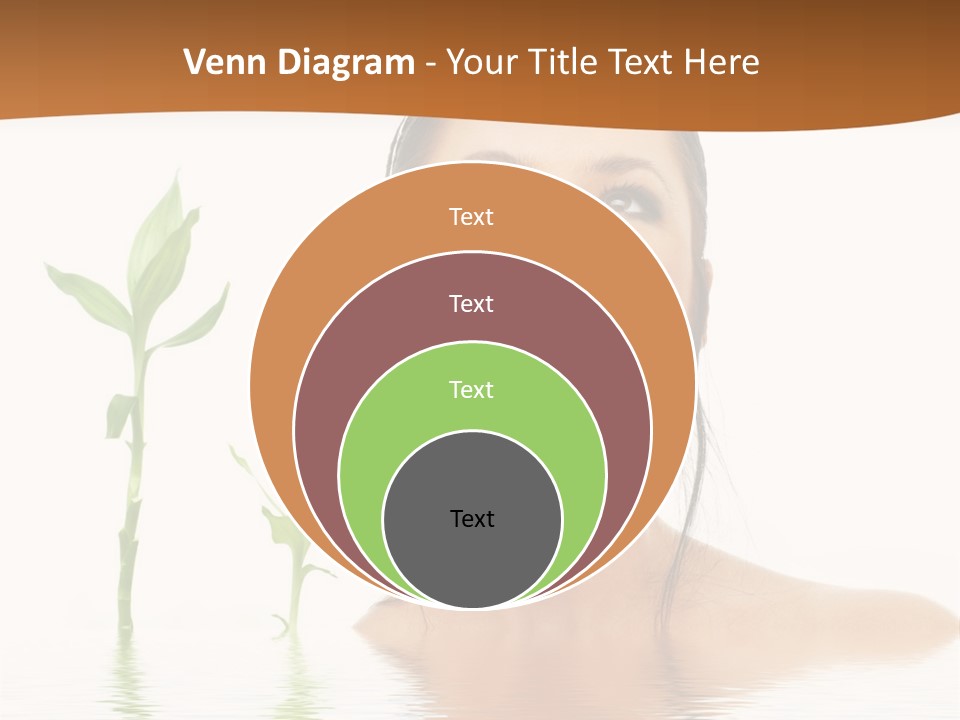 Picture Of Lovely Brunette With Bamboo In Water PowerPoint Template